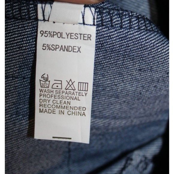 Women's Multi-Colored Bandana Patched Dark Blue Jeans With Pre Cut Rips Size: S - Picture 9 of 9